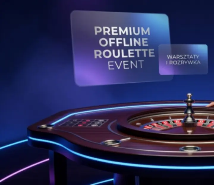 Elegancka scena ruletki podczas wieczornego eventu offline